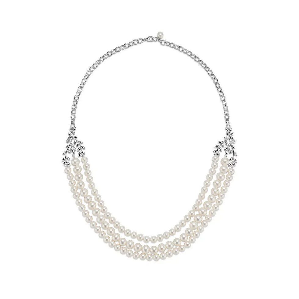 Collier à trois rangées à feuilles d'olive