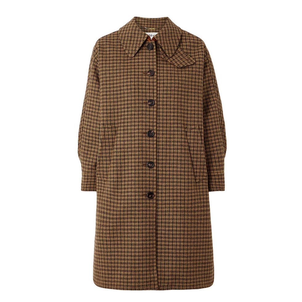 Manteau en laine à carreaux surdimensionné