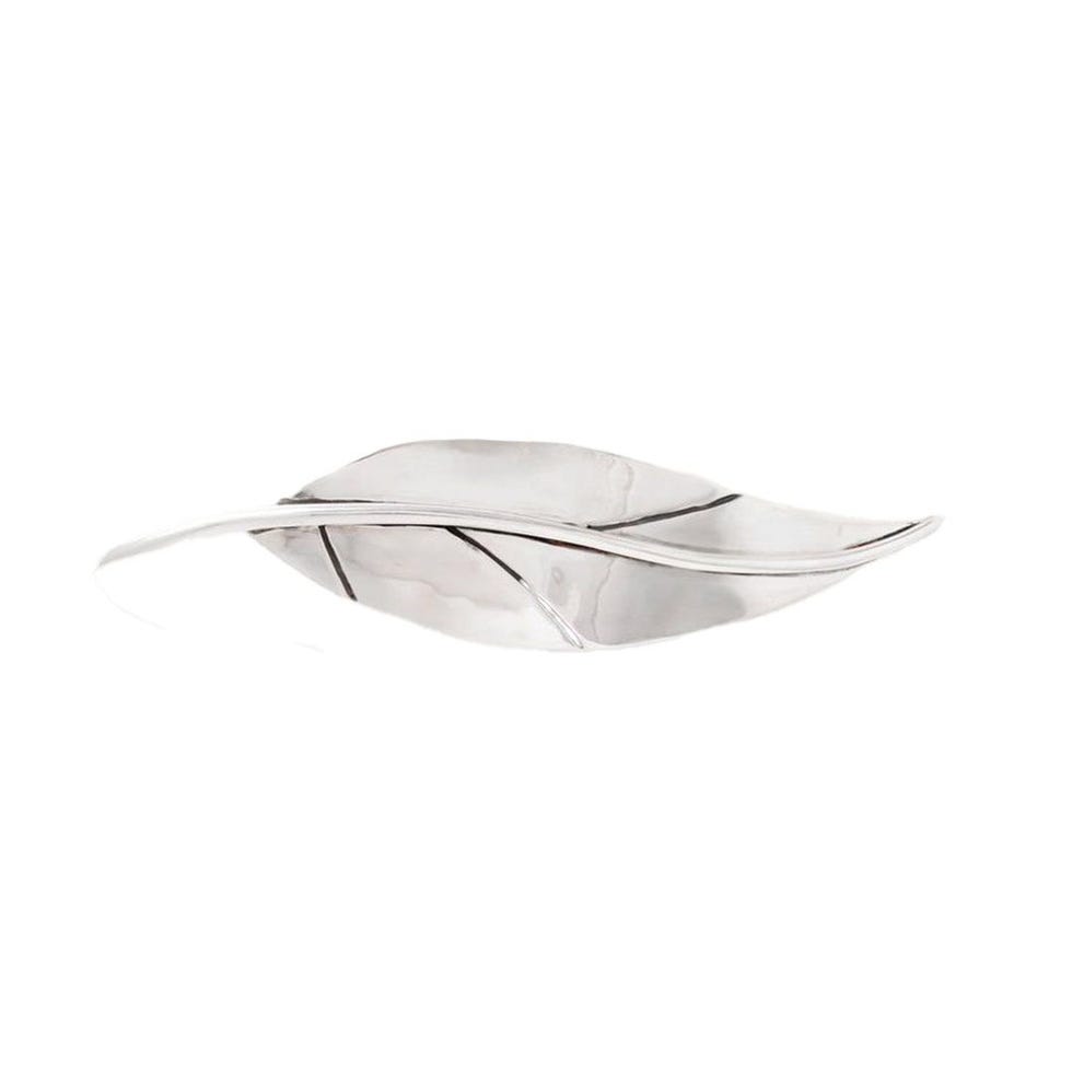 Broche en argent feuille