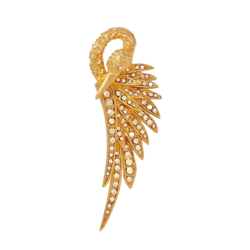 Broche cristalline plaquée or