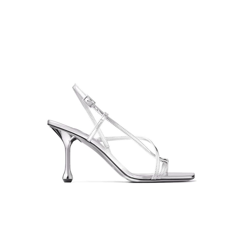 Sandales en cuir métallique en argent etana 80 Sandales en cuir métallique en argent etana 80