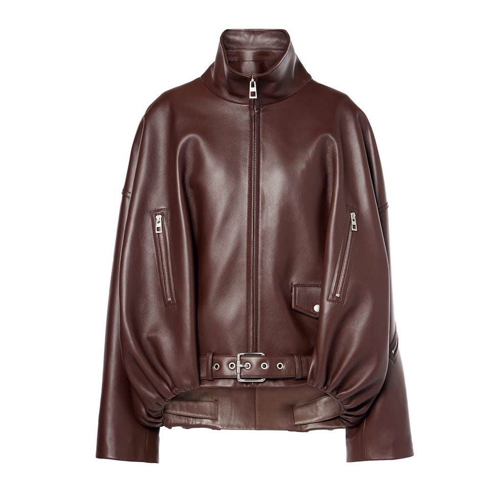 Veste en cuir en ballon Veste en cuir en ballon