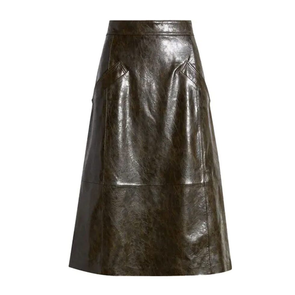 Jupe en ligne A-Line en cuir rustique Jupe en ligne A-Line en cuir rustique