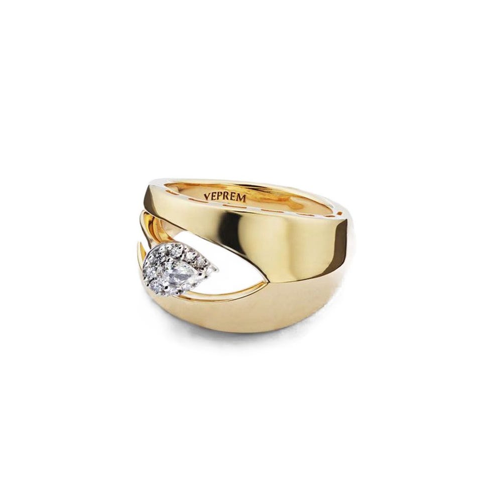 Anneau de diamant en or 18 kt