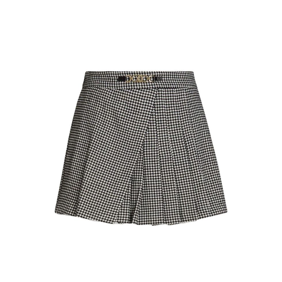 Shorts en sergé sur le chien à effet de jupe