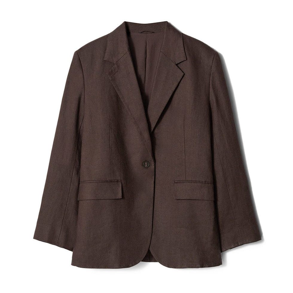 Blazer en lin à un seul