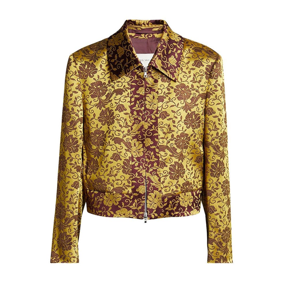 Veste en satin de culasse floral jacquard