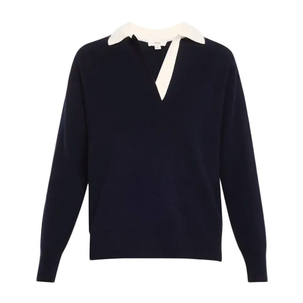 Pulo Polo à collier de contraste en laine et en cachemire