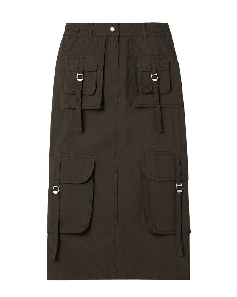 Jupe de cargaison MIDI-mélange en coton