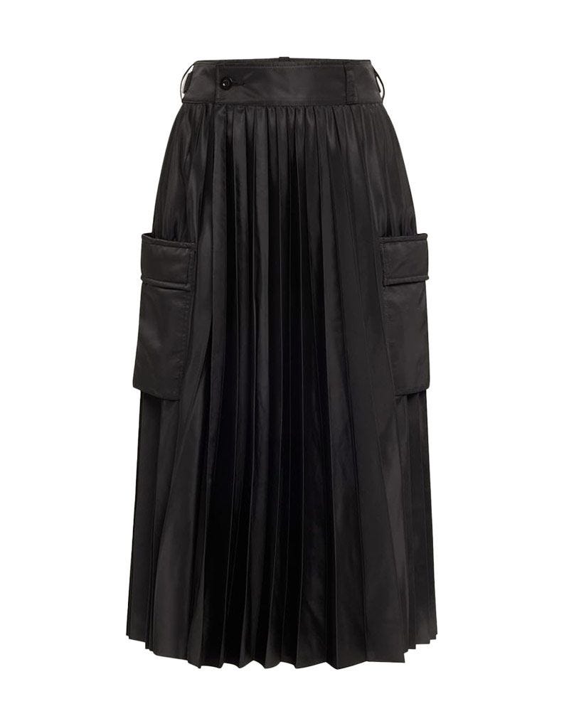 Jupe de cargaison plissée en nylon sergé en nylon
