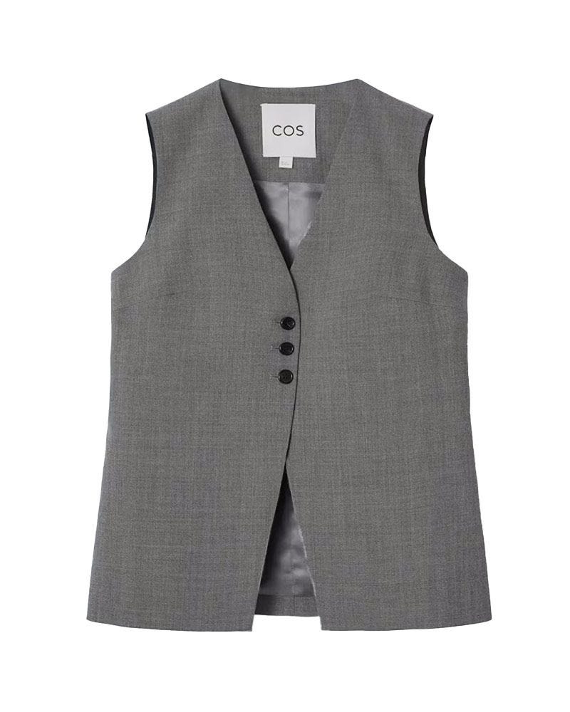 Gilet en sergé sur mesure en ligne longue Gilet en sergé sur mesure en ligne longue