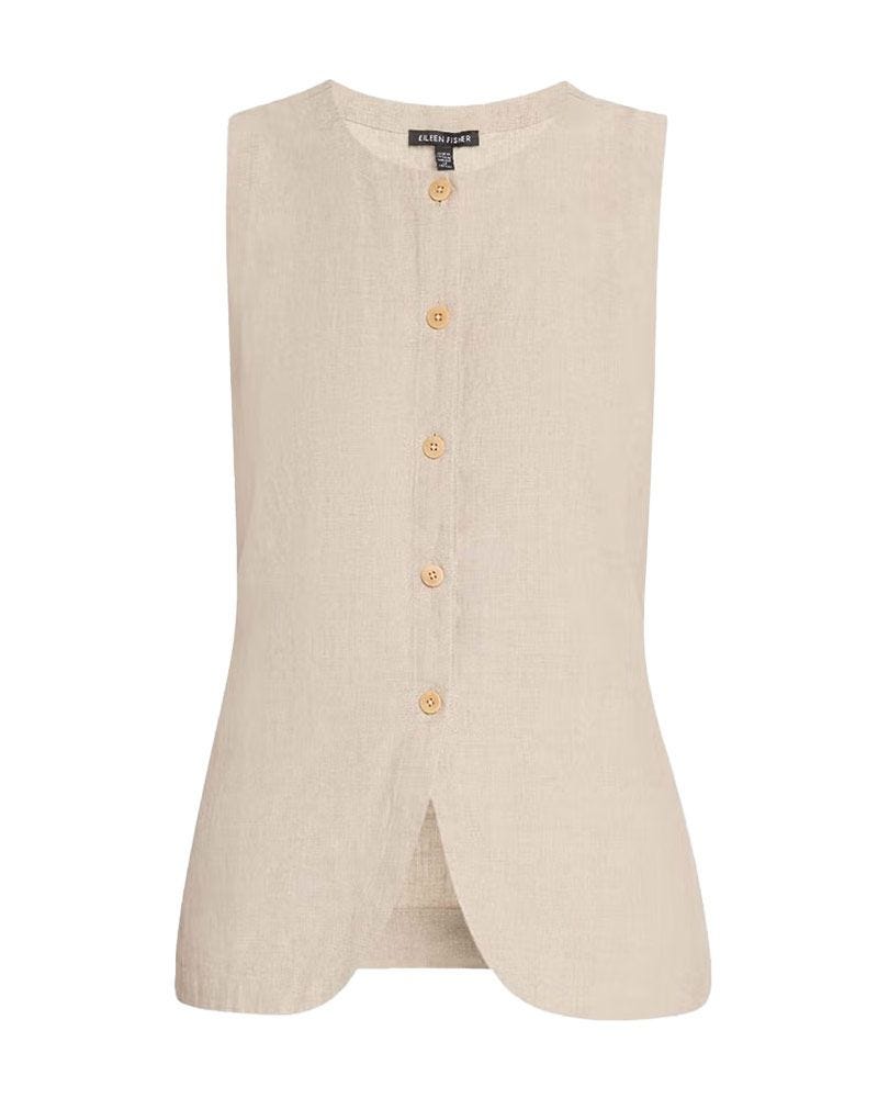 Gilet en lin organique boutonné Gilet en lin organique boutonné