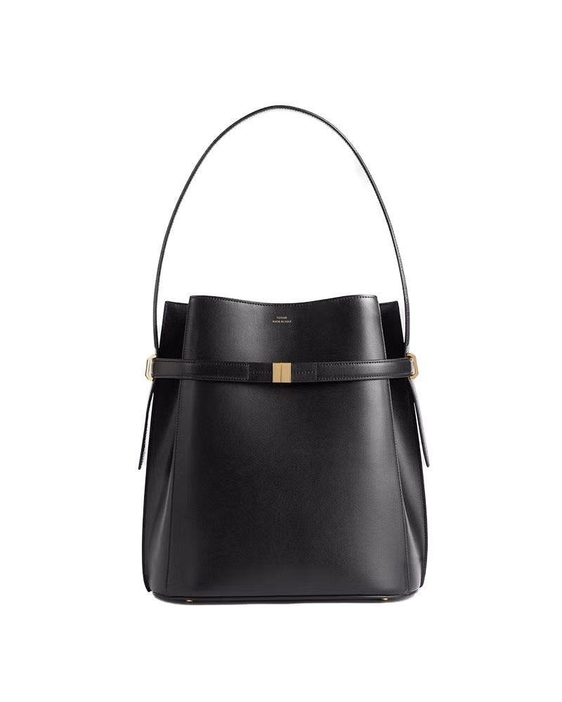 Sac de seau en cuir ceinturé