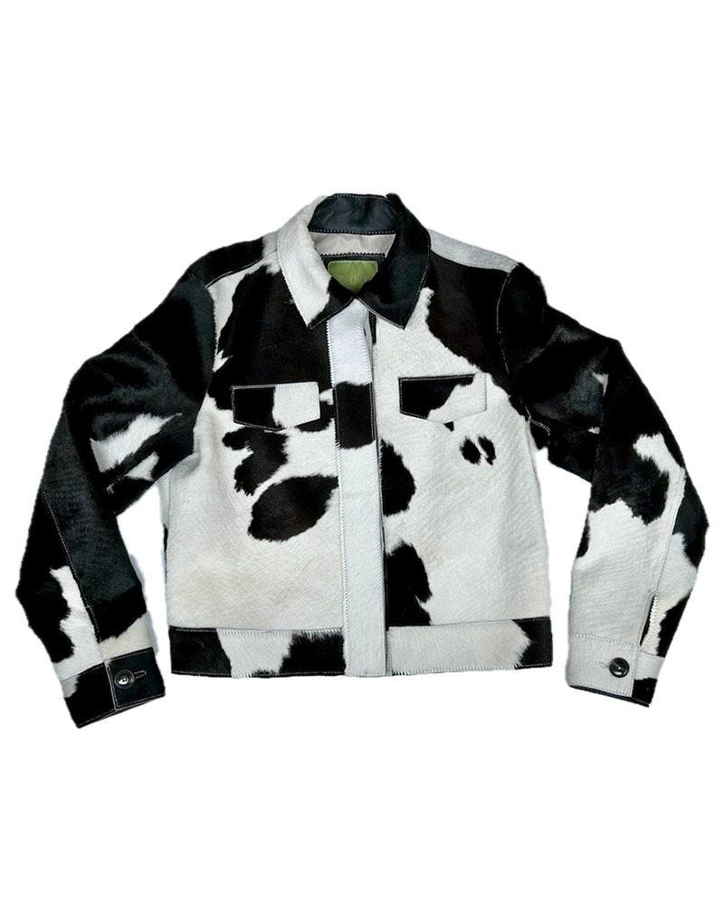 Veste en cuir à la vache