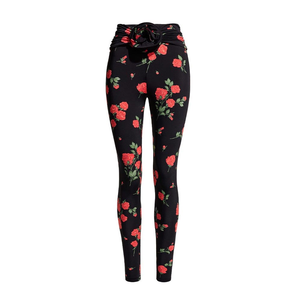 Leggings avec appliquée rose
