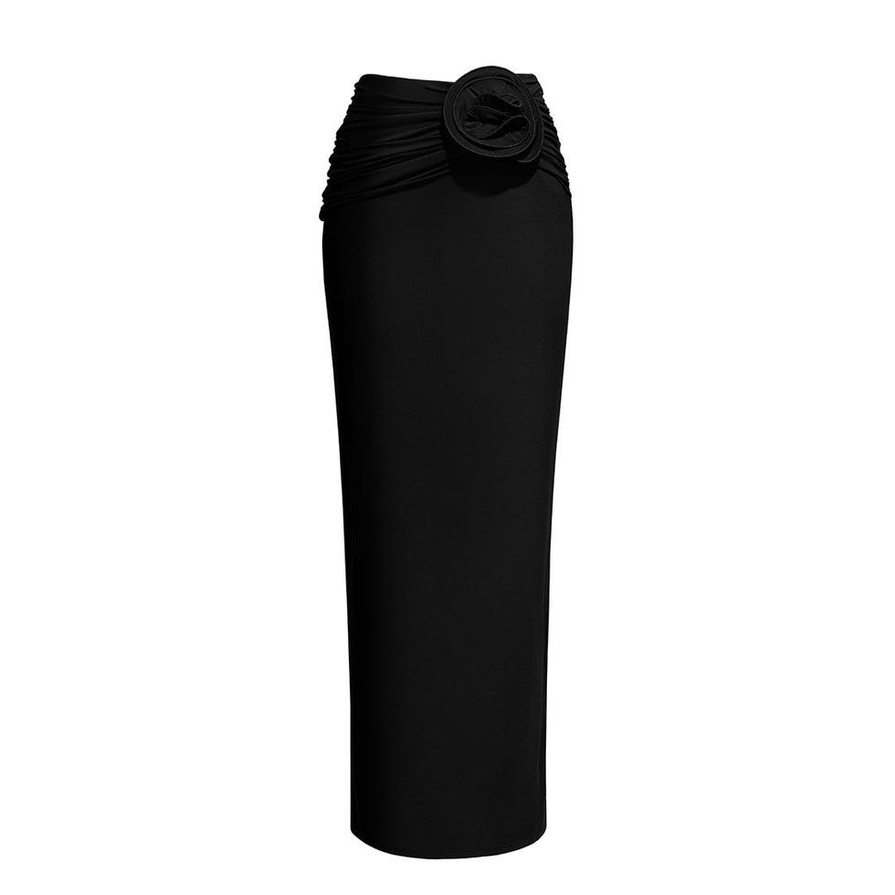 Jupe maxi avec appliquée rose