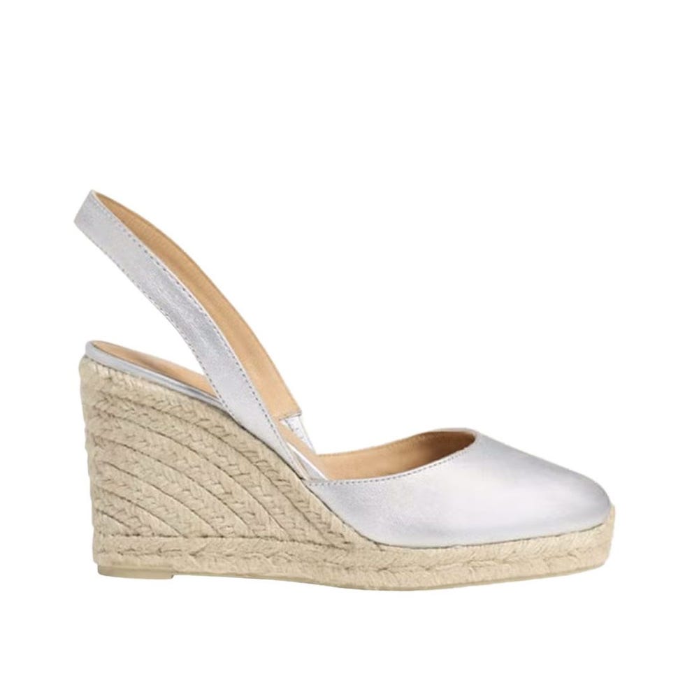 Carissa Espadrilles en cuir métallique