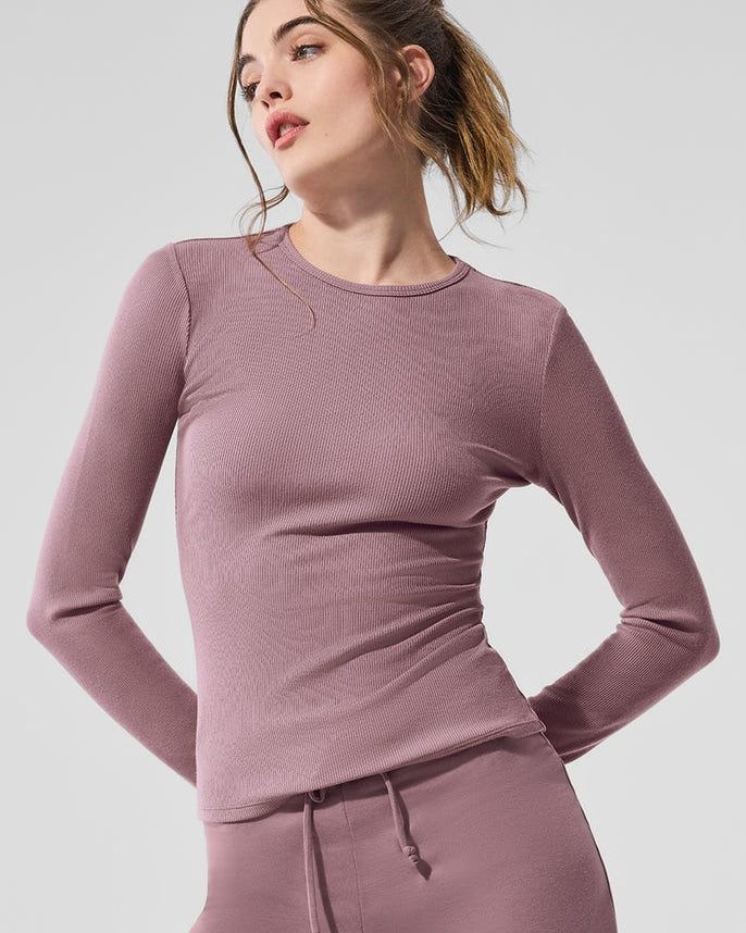 Manches longues modales côtelées