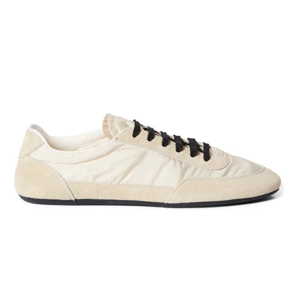 Effondrer mixte media bas sneaker top