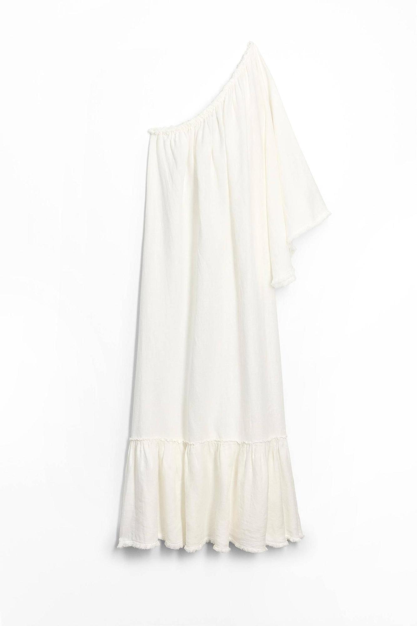 Robe en lin asymétrique