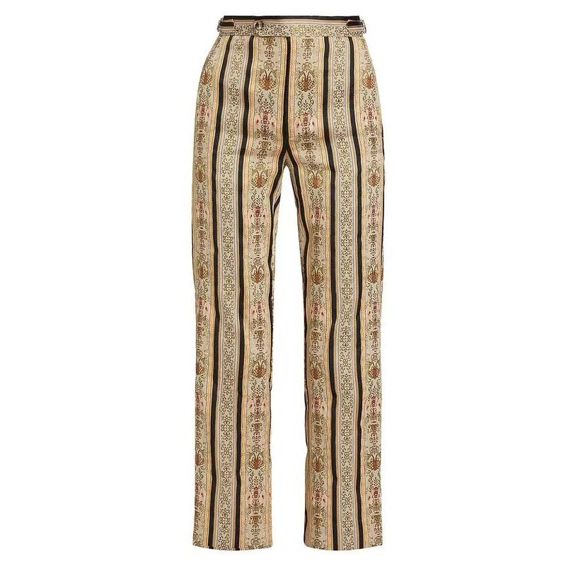 Pantalon en brocart fleur 