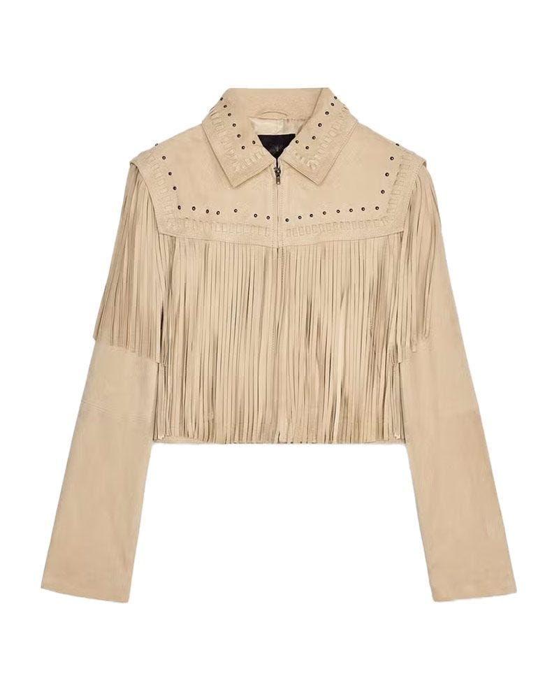 Veste en cuir en daim à 100%