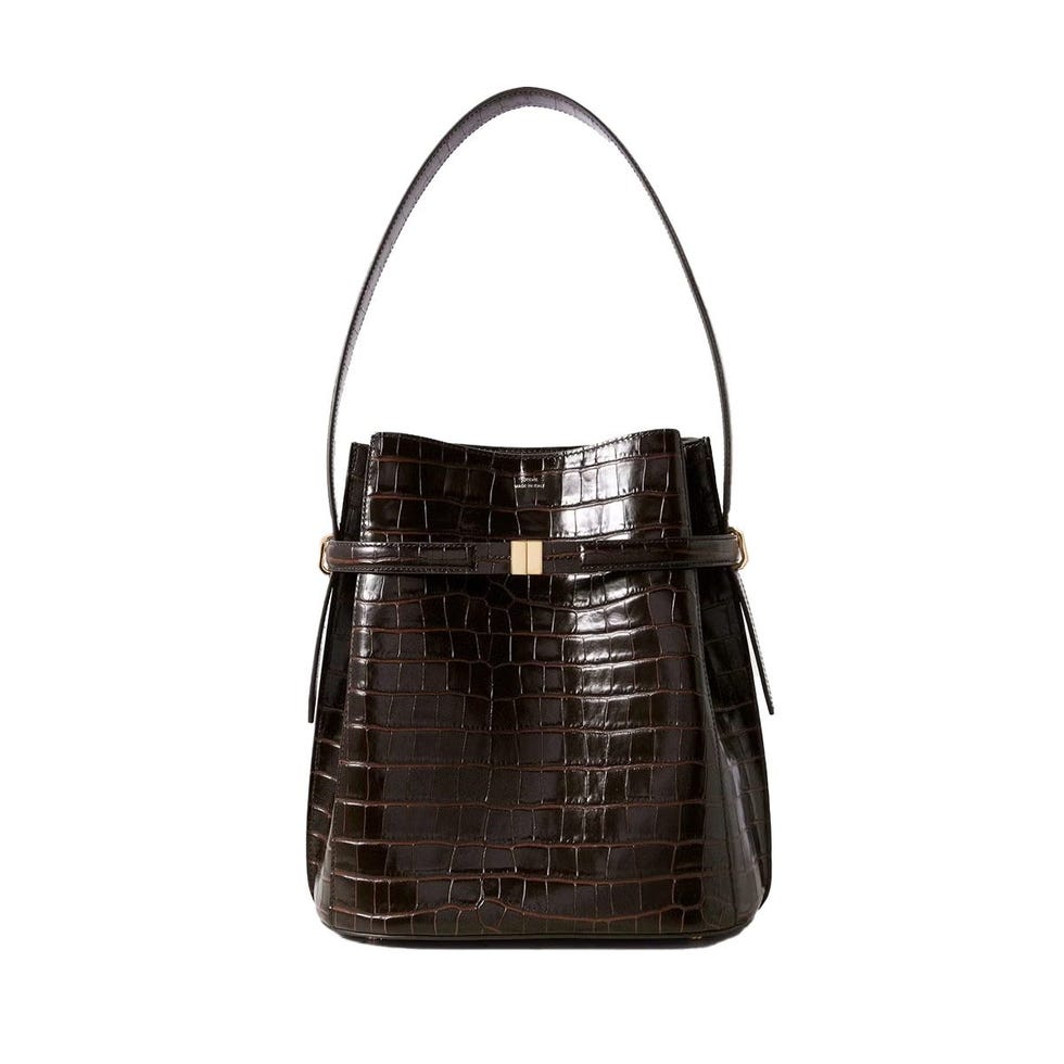 Sac à godet en cuir à effet croc Sac à godet en cuir à effet croc