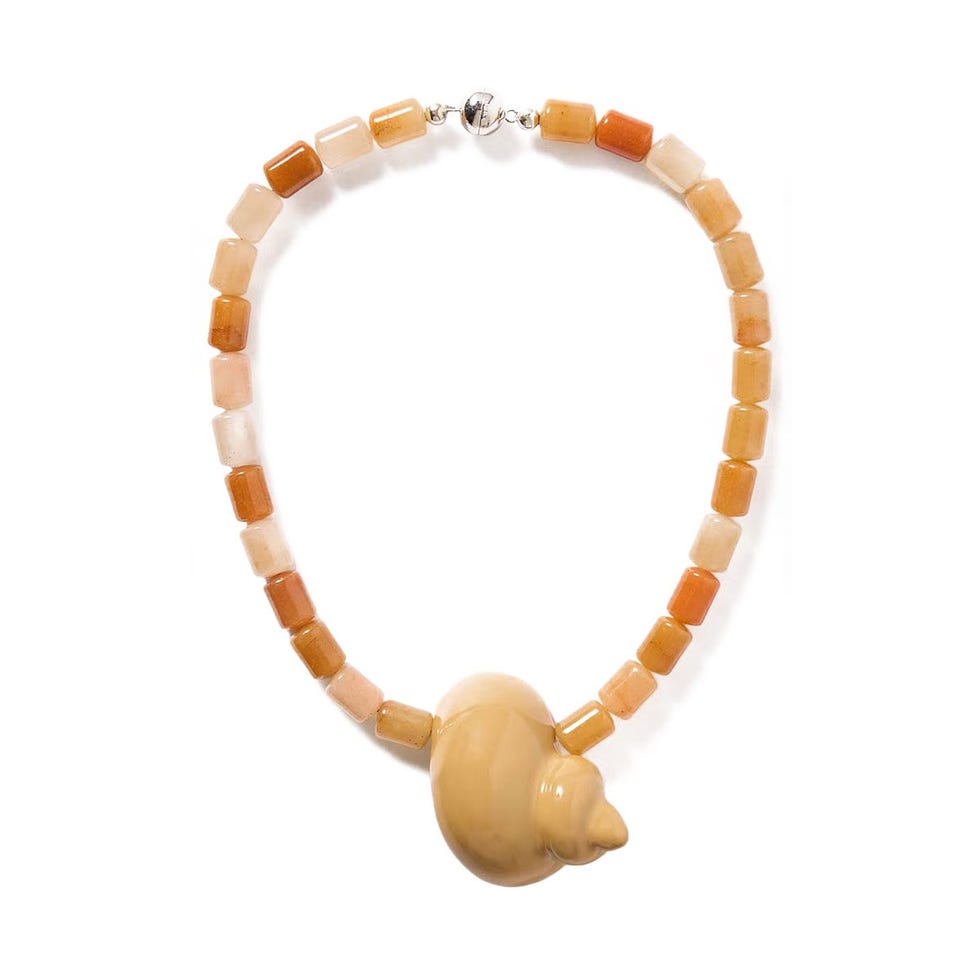 Mykonos Rhodium-plaqué, émail et collier de jade Mykonos Rhodium-plaqué, émail et collier de jade