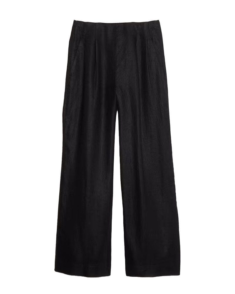 Pantalon de grande hauteur en lin à la jambe