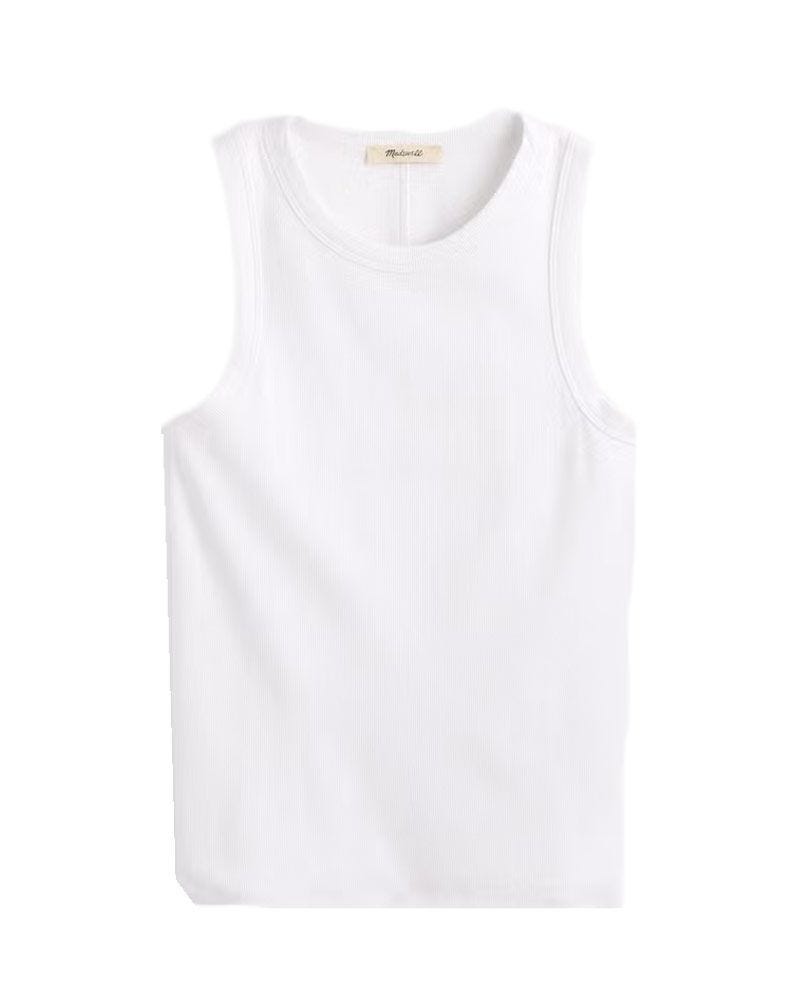 Réservoir en coupe côtelée en coton