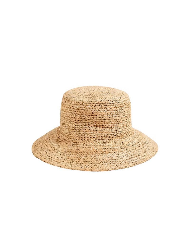 Chapeau de seau en raffie à grandscendant