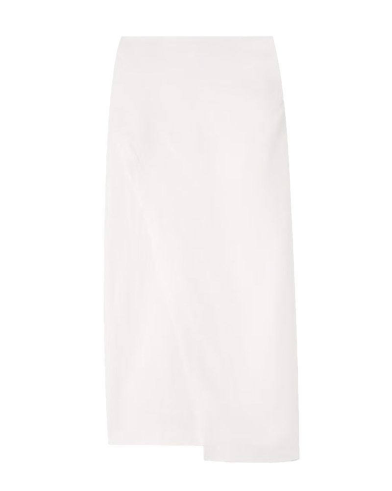 Jupe midi en lin enveloppante enveloppante