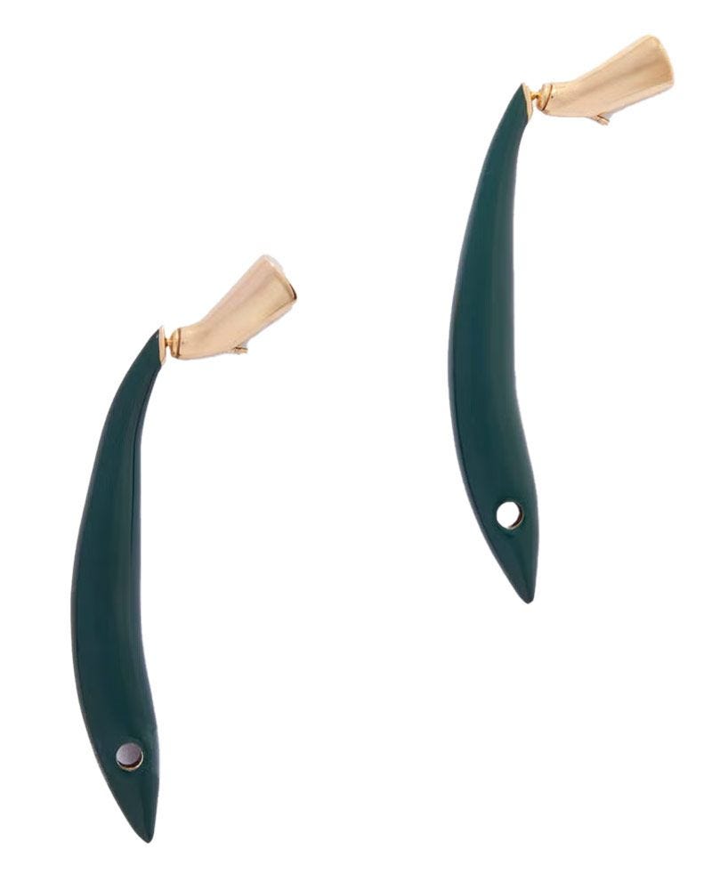 Boucles d'oreilles en émail doré sardine