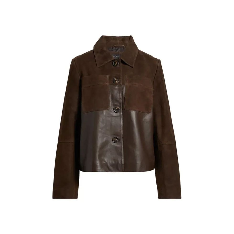 Veste en daim et cuir court