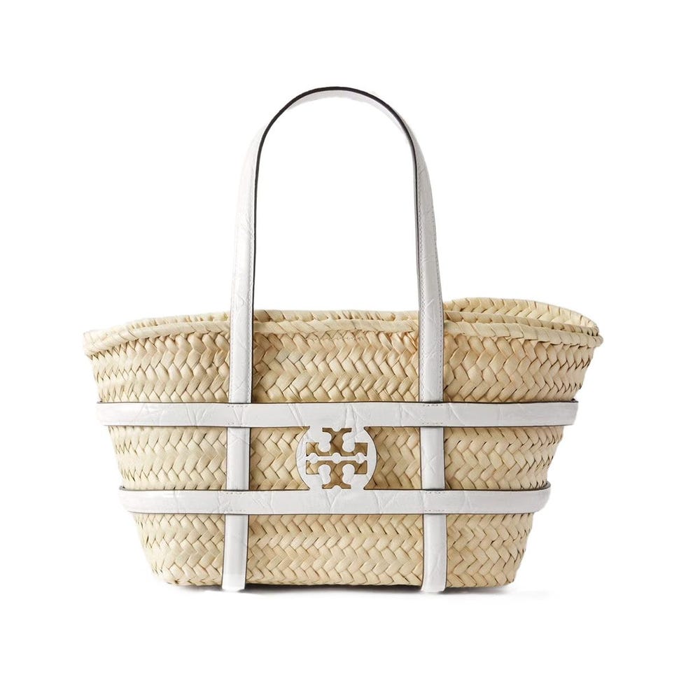 Petit panier de paille Ella Croc-Embossed