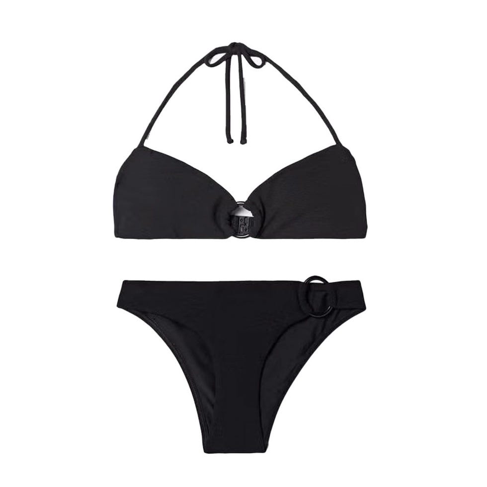 Bikini à col licou embelli en haut et en bas