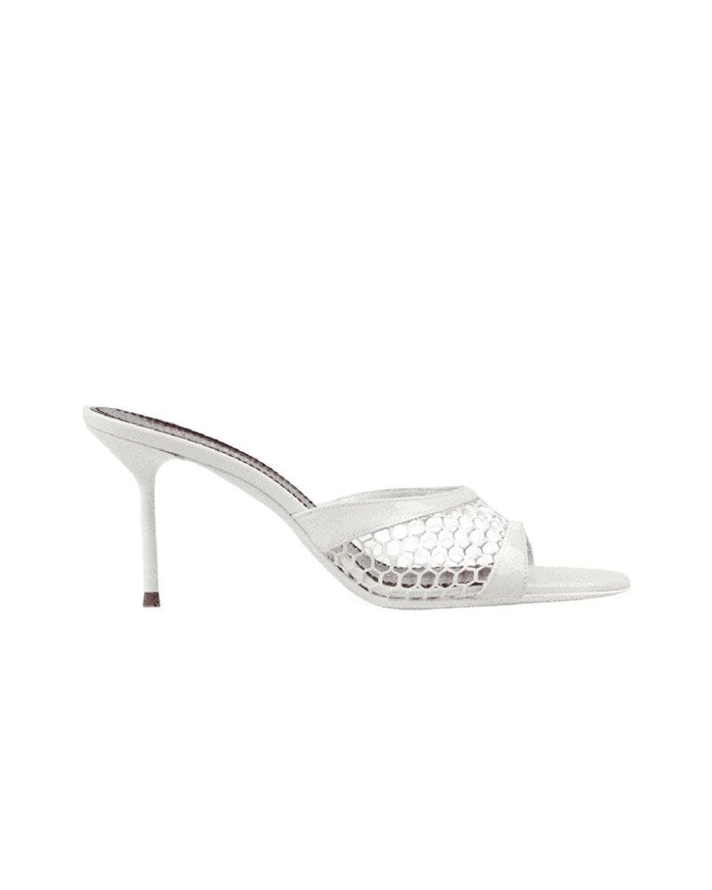 Sandales de mulet en cuir en maille Lidia