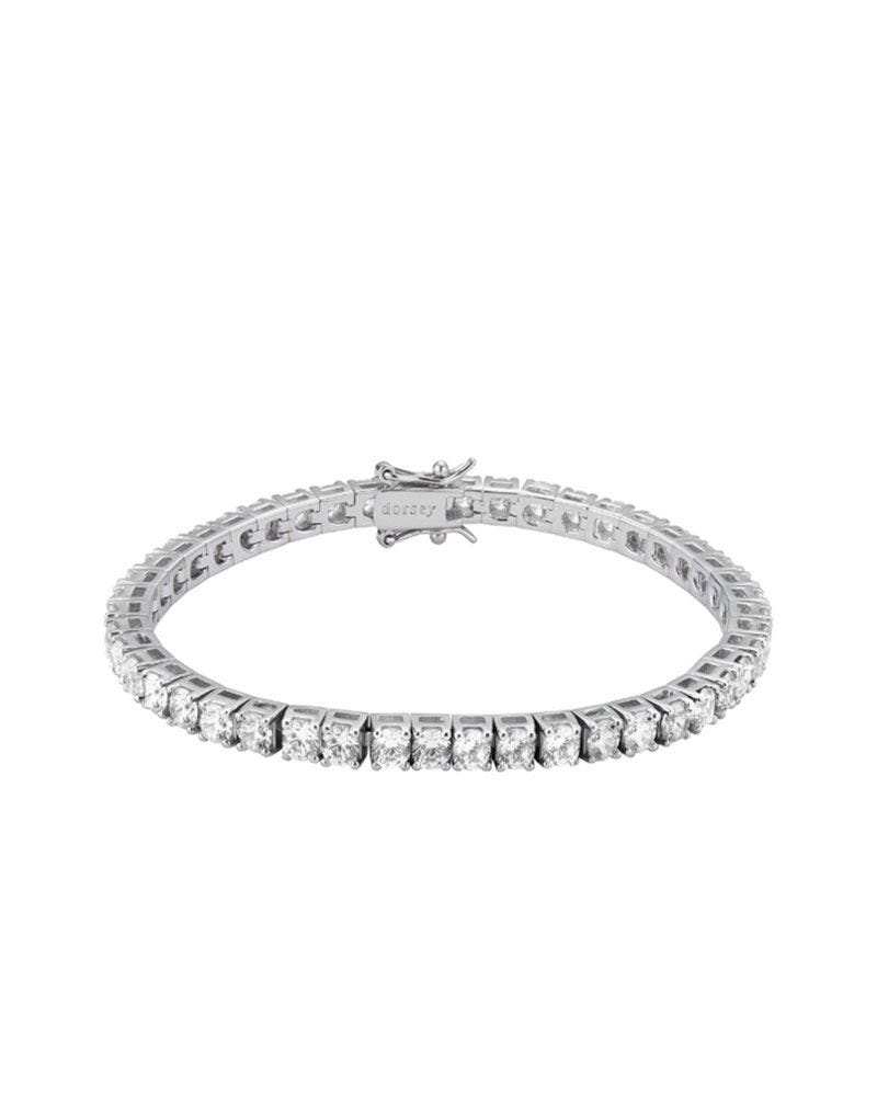 Kate 3,75 mm Round Cut Lab White Sapphire Bracelet 