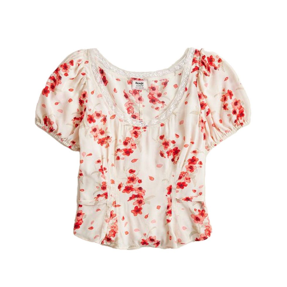 Poet Top à Crimson Floral Print Poet Top à Crimson Floral Print