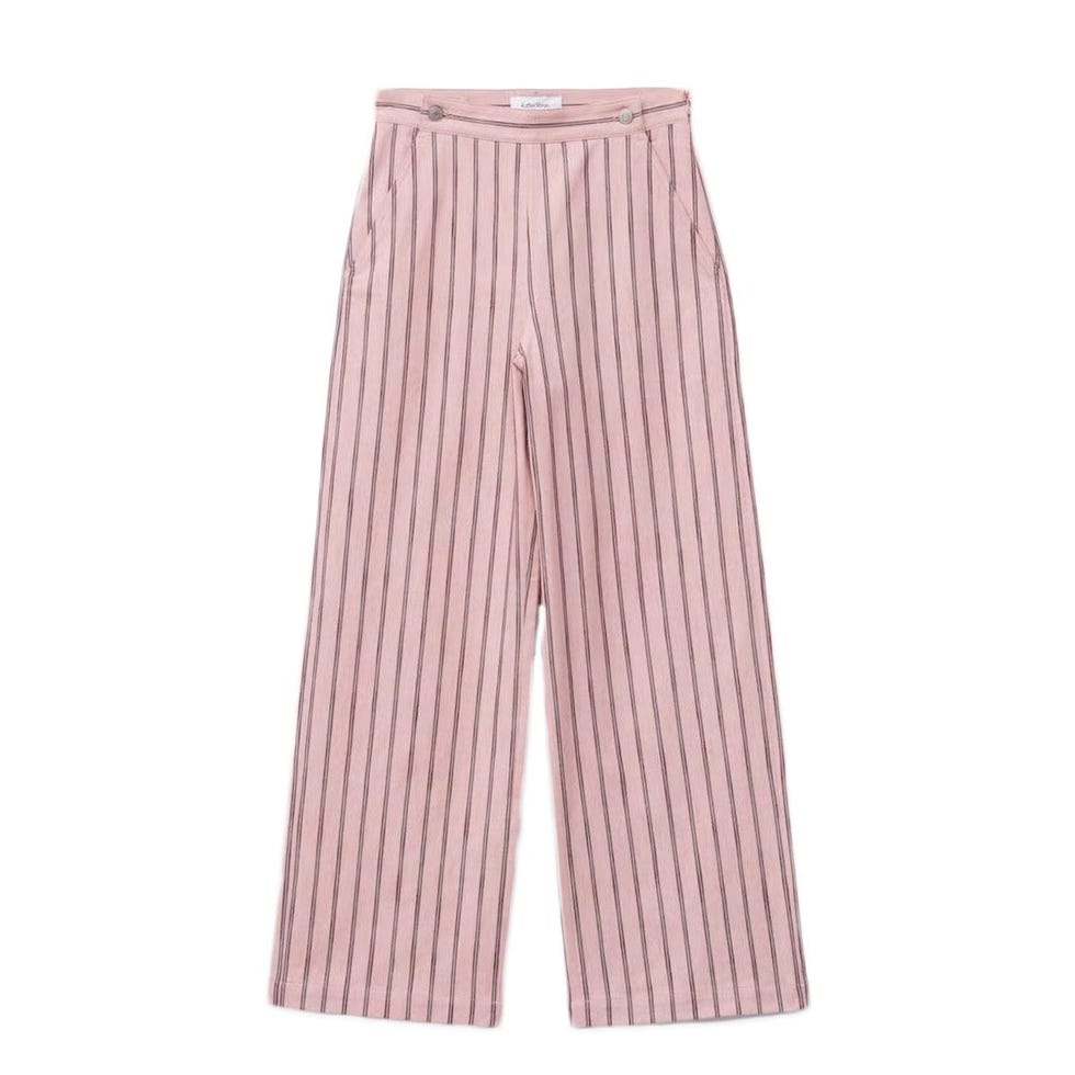 Pantalon en coton rayé