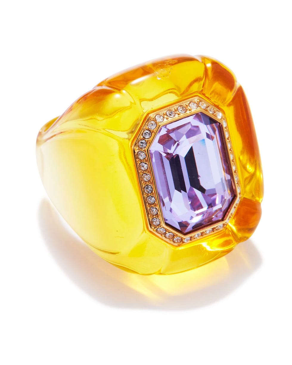 Bague à cocktails jaune dulcis 