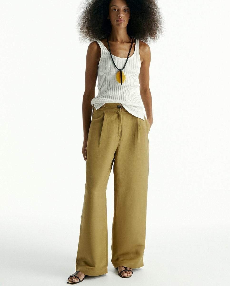 Pantalon Winest Lino Caqui