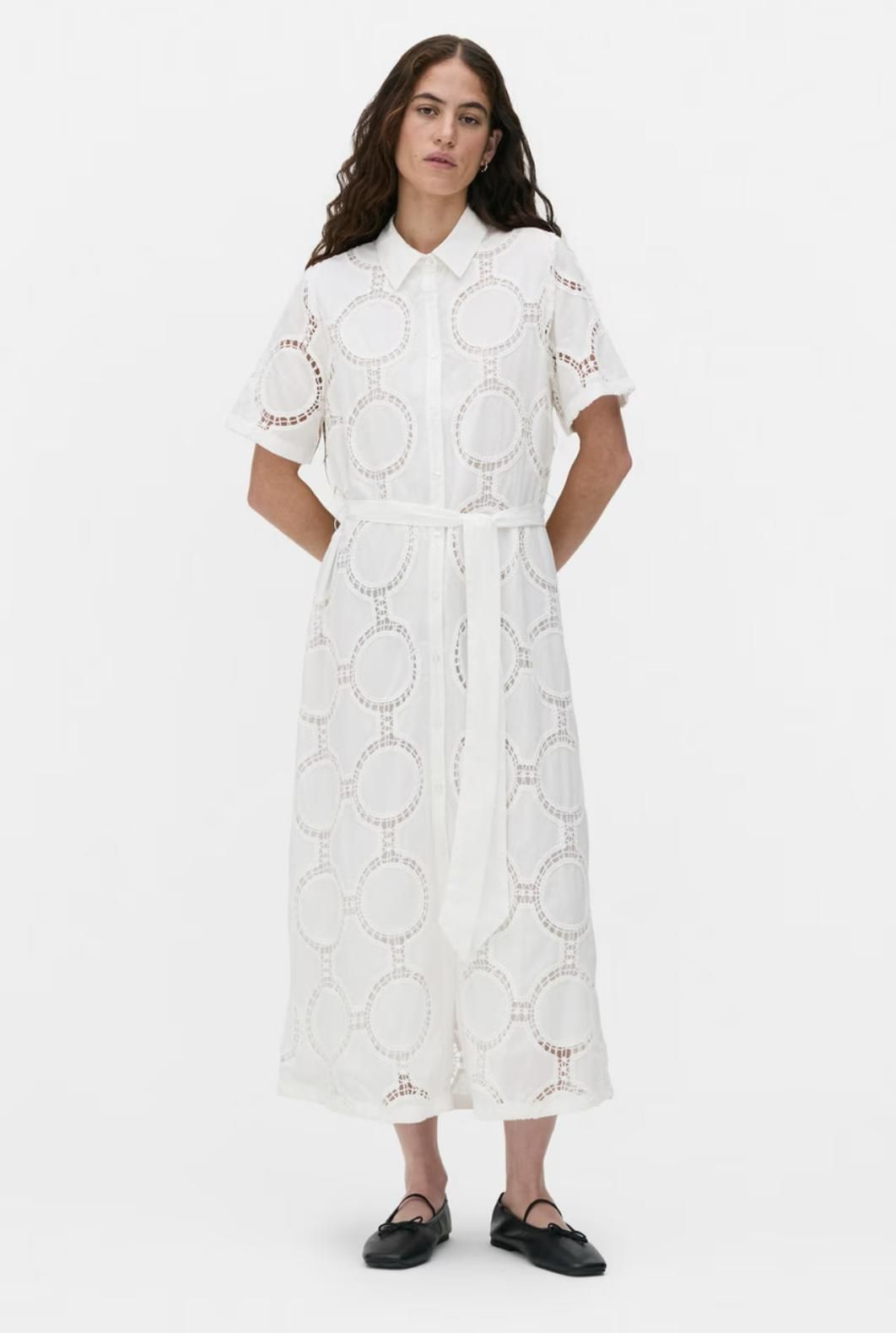 Robe de chemise brodée