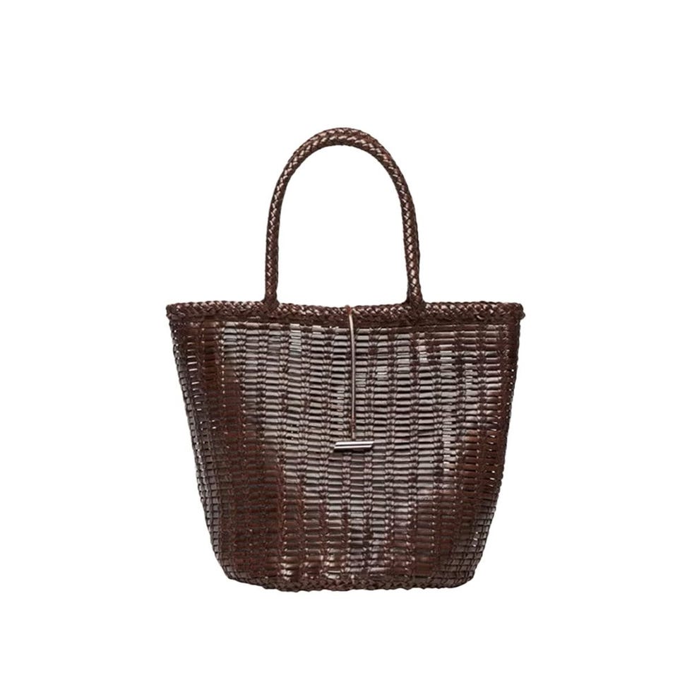 Sac de panier en cuir rond Sac de panier en cuir rond