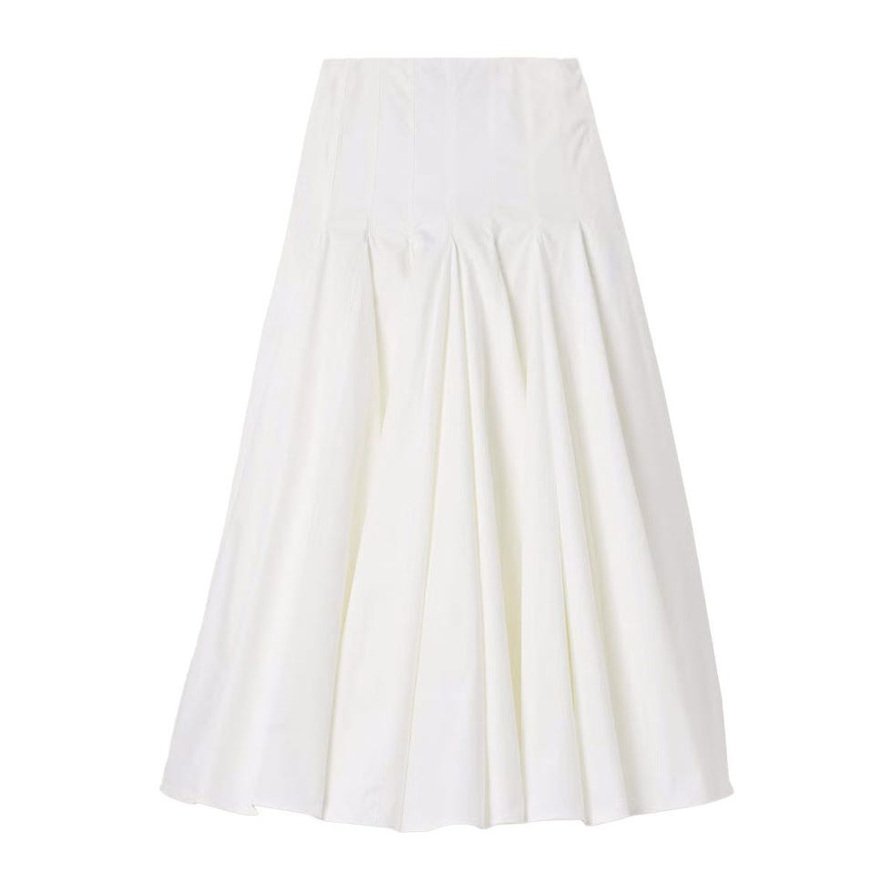 Triana plissée en coton-poplin jupe midi Triana plissée en coton-poplin jupe midi