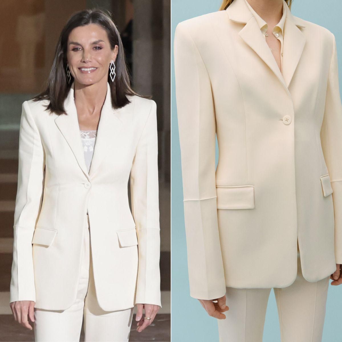 Victoria Beckham x Mango que la reine Letizia a pris.