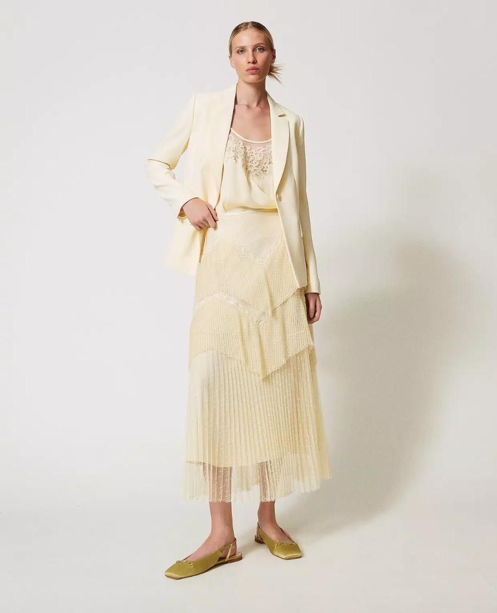 Jupe en tulle avec des détails plissés