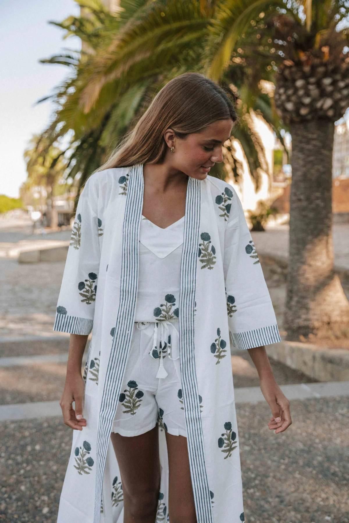 Fleurs de coton kimono