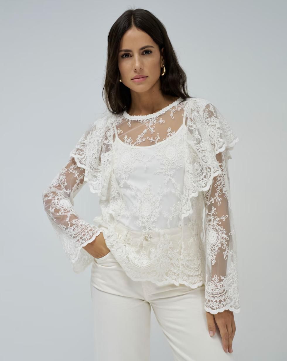 Chemisier de dentelle et de transparence