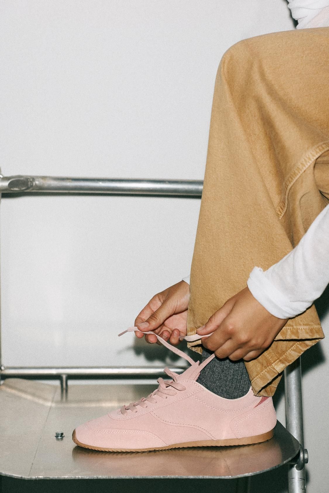 Chaussures en daim rose